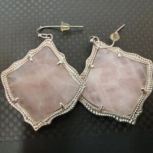 Kendra Scott drop earrings {pink + silver}